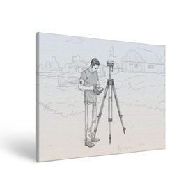 Холст прямоугольный с принтом Парень с контроллером в Тюмени, 100% ПВХ |  | Тематика изображения на принте: surveyor | геодезист | геодезия