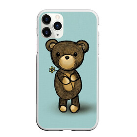 Чехол для iPhone 11 Pro Max матовый с принтом Мишка в Тюмени, Силикон |  | Тематика изображения на принте: девушкам | животные | игрушка | медведь | миша | мишка | плюшевый | цветок