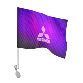 Флаг для автомобиля с принтом MITSUBISHI в Тюмени, 100% полиэстер | Размер: 30*21 см |  машина | марка | митсубиси