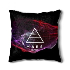 Подушка 3D с принтом 30 Seconds to Mars в Тюмени, наволочка – 100% полиэстер, наполнитель – холлофайбер (легкий наполнитель, не вызывает аллергию). | состоит из подушки и наволочки. Наволочка на молнии, легко снимается для стирки | Тематика изображения на принте: 