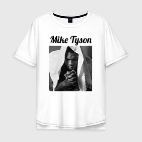 Мужская футболка хлопок Oversize с принтом Майк Тайсон в Тюмени, 100% хлопок | свободный крой, круглый ворот, “спинка” длиннее передней части | miketyson | бокс | майк тайсон