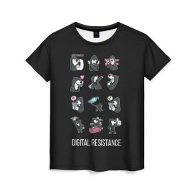 Женская футболка 3D с принтом Dogs of Digital War в Тюмени, 100% полиэфир ( синтетическое хлопкоподобное полотно) | прямой крой, круглый вырез горловины, длина до линии бедер | digital resistance | telegram | телега | телеграм | цифровое сопротивление