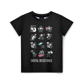 Детская футболка 3D с принтом Dogs of Digital War в Тюмени, 100% гипоаллергенный полиэфир | прямой крой, круглый вырез горловины, длина до линии бедер, чуть спущенное плечо, ткань немного тянется | Тематика изображения на принте: digital resistance | telegram | телега | телеграм | цифровое сопротивление