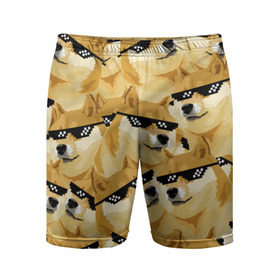 Мужские шорты 3D спортивные с принтом Doge мем в deal with it очках в Тюмени,  |  | deal with it очки | doge | meme | мем | мемы | сиба ину | сиба ину мем