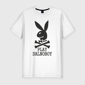 Мужская футболка хлопок Slim с принтом Play Dalnoboy (Дальнобойщики) в Тюмени, 92% хлопок, 8% лайкра | приталенный силуэт, круглый вырез ворота, длина до линии бедра, короткий рукав | play dalnoboy | дальнобойщики
