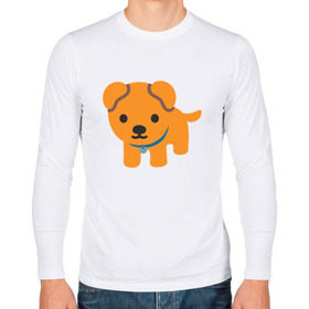 Мужской лонгслив хлопок с принтом Dog Emoji в Тюмени, 100% хлопок |  | 