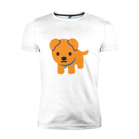Мужская футболка премиум с принтом Dog Emoji в Тюмени, 92% хлопок, 8% лайкра | приталенный силуэт, круглый вырез ворота, длина до линии бедра, короткий рукав | 
