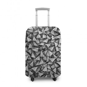 Чехол для чемодана 3D с принтом Бумажные самолетики в Тюмени, 86% полиэфир, 14% спандекс | двустороннее нанесение принта, прорези для ручек и колес | telegram | белый | бумага | оригами | паттрен | самолет | самолетик | телеграмм