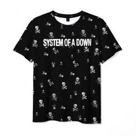 Мужская футболка 3D с принтом System of a Down в Тюмени, 100% полиэфир | прямой крой, круглый вырез горловины, длина до линии бедер | system of a down | музыка | рок | рок группа