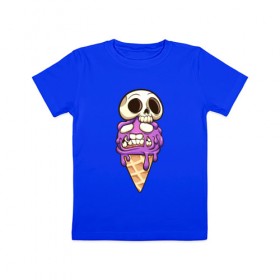 Детская футболка хлопок с принтом Мороженное Зомби в Тюмени, 100% хлопок | круглый вырез горловины, полуприлегающий силуэт, длина до линии бедер | Тематика изображения на принте: 