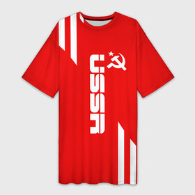 Платье-футболка 3D с принтом USSR SPORT в Тюмени,  |  | fc | football | sport | ussr | звезда | красный | ленин | родина | сделано в ссср | серп и молот | союз | спорт | ссср | сталин | страна | текстура | футбол | цвет | шум
