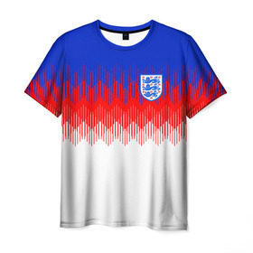 Мужская футболка 3D с принтом Англия тренировочная форма ЧМ-2018 в Тюмени, 100% полиэфир | прямой крой, круглый вырез горловины, длина до линии бедер | Тематика изображения на принте: англия | сборная англии | тренировочная форма | футбол | чемпионат мира по футболу