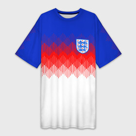 Платье-футболка 3D с принтом Англия тренировочная форма ЧМ 2018 в Тюмени,  |  | англия | сборная англии | тренировочная форма | футбол | чемпионат мира по футболу