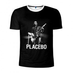 Мужская футболка 3D спортивная с принтом Placebo в Тюмени, 100% полиэстер с улучшенными характеристиками | приталенный силуэт, круглая горловина, широкие плечи, сужается к линии бедра | placebo | альтернативный | брайан молко | инди | индирок | плацебо | рок