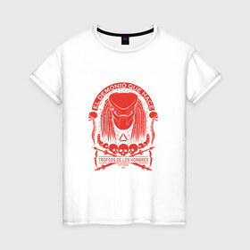 Женская футболка хлопок с принтом Predator в Тюмени, 100% хлопок | прямой крой, круглый вырез горловины, длина до линии бедер, слегка спущенное плечо | 