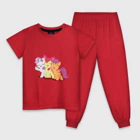 Детская пижама хлопок с принтом Пони малышки в Тюмени, 100% хлопок |  брюки и футболка прямого кроя, без карманов, на брюках мягкая резинка на поясе и по низу штанин
 | Тематика изображения на принте: 