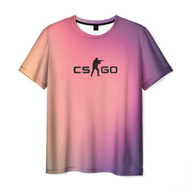 Мужская футболка 3D с принтом CsGo Градиент в Тюмени, 100% полиэфир | прямой крой, круглый вырез горловины, длина до линии бедер | cs go | csgo | global offensive | контр страйк | контра