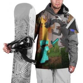 Накидка на куртку 3D с принтом Стив сражается с Эндердраконом в Тюмени, 100% полиэстер |  | minecraft | minekraft | stive | бой | дракон | майнкрафт | меч | сражение | стив