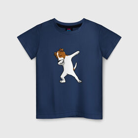 Детская футболка хлопок с принтом джек победитель в Тюмени, 100% хлопок | круглый вырез горловины, полуприлегающий силуэт, длина до линии бедер | Тематика изображения на принте: джек | джек рассел | рассел | терьер
