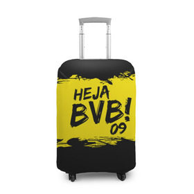 Чехол для чемодана 3D с принтом Borussia Dortmund FC в Тюмени, 86% полиэфир, 14% спандекс | двустороннее нанесение принта, прорези для ручек и колес | 09 | bvb | heja | боруссия | германия | дортмунд | клуб | фк | футбол | футбольный