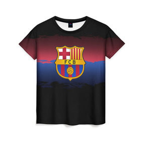 Женская футболка 3D с принтом Barcelona FC в Тюмени, 100% полиэфир ( синтетическое хлопкоподобное полотно) | прямой крой, круглый вырез горловины, длина до линии бедер | barcelona | spain | spanish | барса | барселона | испания | испанский | клуб | фк | футбол | футбольный
