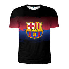 Мужская футболка 3D спортивная с принтом Barcelona FC в Тюмени, 100% полиэстер с улучшенными характеристиками | приталенный силуэт, круглая горловина, широкие плечи, сужается к линии бедра | barcelona | spain | spanish | барса | барселона | испания | испанский | клуб | фк | футбол | футбольный