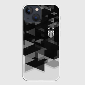 Чехол для iPhone 13 mini с принтом Monaco Geometry Sport в Тюмени,  |  | abstraction | championship | fc | football | footer | monaco | polygon | soccer | socker | sport | абстракция | монако | одежда | спорт | спортивный | униформа | футбол | футбольный клуб | чемпионат