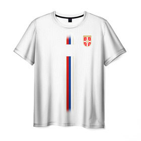 Мужская футболка 3D с принтом Сборная Сербии WC 2018 в Тюмени, 100% полиэфир | прямой крой, круглый вырез горловины, длина до линии бедер | Тематика изображения на принте: 