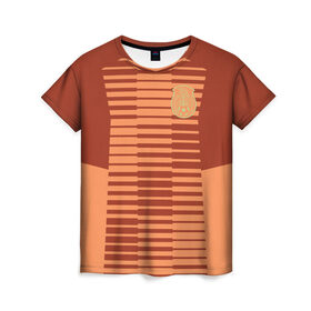 Женская футболка 3D с принтом Форма вратаря Мексики в Тюмени, 100% полиэфир ( синтетическое хлопкоподобное полотно) | прямой крой, круглый вырез горловины, длина до линии бедер | 