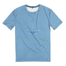 Мужская футболка 3D с принтом Тельняшка Якорь в Тюмени, 100% полиэфир | прямой крой, круглый вырез горловины, длина до линии бедер | anchor | marine | original | vest | дизайнерская | морская | оригинальная | полоска | тельняшка | якорь