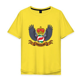 Мужская футболка хлопок Oversize с принтом Haikyuu!! Волейбол!! в Тюмени, 100% хлопок | свободный крой, круглый ворот, “спинка” длиннее передней части | emblem | haikyuu | karasuno | волейбол | вороны | карасуно | корона | крылья | эмблема