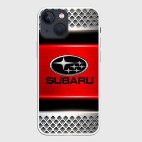 Чехол для iPhone 13 mini с принтом SUBARU в Тюмени,  |  | auto | automobile | car | carbon | machine | motor | motor car | sport car | subaru | автомашина | бренд | легковой автомобиль | марка | спортивный автомобиль | тачка