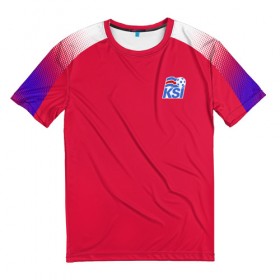 Мужская футболка 3D с принтом Вратарская форма сборной Исландии WC 2018 в Тюмени, 100% полиэфир | прямой крой, круглый вырез горловины, длина до линии бедер | 
