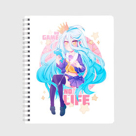 Тетрадь с принтом No Game No Life в Тюмени, 100% бумага | 48 листов, плотность листов — 60 г/м2, плотность картонной обложки — 250 г/м2. Листы скреплены сбоку удобной пружинной спиралью. Уголки страниц и обложки скругленные. Цвет линий — светло-серый
 | no game no life