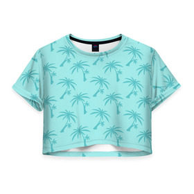 Женская футболка 3D укороченная с принтом GTA Vice City в Тюмени, 100% полиэстер | круглая горловина, длина футболки до линии талии, рукава с отворотами | grand theft auto | gta | minimal | palm trees | pink | tommy | tropical | vice city | вайс сити | гта | пальмы | паттерн | томми
