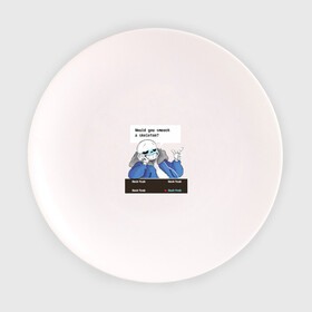 Тарелка 3D с принтом Sans в Тюмени, фарфор | диаметр - 210 мм
диаметр для нанесения принта - 120 мм | sans | андертейл | подземелье | санс