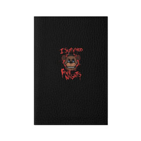 Обложка для паспорта матовая кожа с принтом Five Nights At Freddy`s в Тюмени, натуральная матовая кожа | размер 19,3 х 13,7 см; прозрачные пластиковые крепления | 