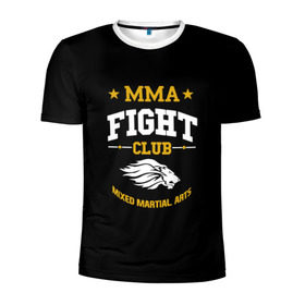 Мужская футболка 3D спортивная с принтом MMA Fight Club в Тюмени, 100% полиэстер с улучшенными характеристиками | приталенный силуэт, круглая горловина, широкие плечи, сужается к линии бедра | ufc | бои | бои без правил | бойцы мма | мма | смешанные единоборства | юфс