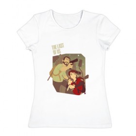 Женская футболка хлопок с принтом The Last of Us в Тюмени, 100% хлопок | прямой крой, круглый вырез горловины, длина до линии бедер, слегка спущенное плечо | the last of us | гриб | грибы | джоэл | кордицепс | пиратs | элли
