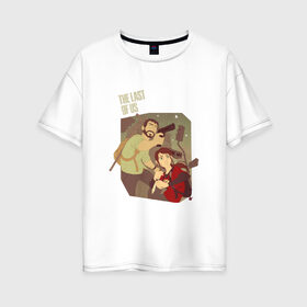 Женская футболка хлопок Oversize с принтом The Last of Us в Тюмени, 100% хлопок | свободный крой, круглый ворот, спущенный рукав, длина до линии бедер
 | the last of us | гриб | грибы | джоэл | кордицепс | пиратs | элли