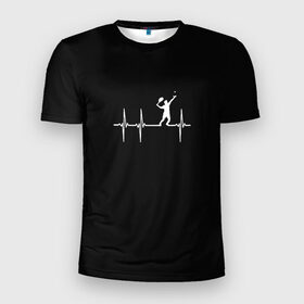 Мужская футболка 3D спортивная с принтом Теннис в Тюмени, 100% полиэстер с улучшенными характеристиками | приталенный силуэт, круглая горловина, широкие плечи, сужается к линии бедра | tennis