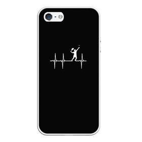 Чехол для iPhone 5/5S матовый с принтом Теннис в Тюмени, Силикон | Область печати: задняя сторона чехла, без боковых панелей | tennis