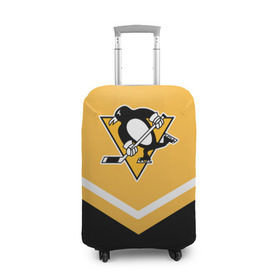 Чехол для чемодана 3D с принтом Pittsburgh Penguins (Форма 1) в Тюмени, 86% полиэфир, 14% спандекс | двустороннее нанесение принта, прорези для ручек и колес | питтсбург пингвинз