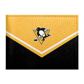 Обложка для студенческого билета с принтом Pittsburgh Penguins (Форма 1) в Тюмени, натуральная кожа | Размер: 11*8 см; Печать на всей внешней стороне | питтсбург пингвинз