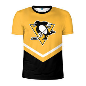 Мужская футболка 3D спортивная с принтом Pittsburgh Penguins (Форма 1) в Тюмени, 100% полиэстер с улучшенными характеристиками | приталенный силуэт, круглая горловина, широкие плечи, сужается к линии бедра | питтсбург пингвинз