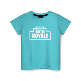Детская футболка хлопок с принтом Fortnite Battle Royale Logo в Тюмени, 100% хлопок | круглый вырез горловины, полуприлегающий силуэт, длина до линии бедер | 