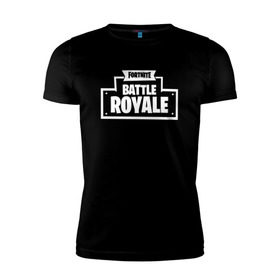 Мужская футболка премиум с принтом Fortnite Battle Royale Logo в Тюмени, 92% хлопок, 8% лайкра | приталенный силуэт, круглый вырез ворота, длина до линии бедра, короткий рукав | 