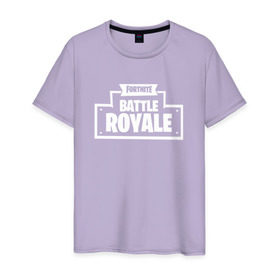 Мужская футболка хлопок с принтом Fortnite Battle Royale Logo в Тюмени, 100% хлопок | прямой крой, круглый вырез горловины, длина до линии бедер, слегка спущенное плечо. | Тематика изображения на принте: 