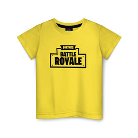 Детская футболка хлопок с принтом Fortnite Battle Royale Logo в Тюмени, 100% хлопок | круглый вырез горловины, полуприлегающий силуэт, длина до линии бедер | 
