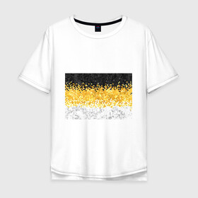 Мужская футболка хлопок Oversize с принтом 1858 Имперский флаг пикселами в Тюмени, 100% хлопок | свободный крой, круглый ворот, “спинка” длиннее передней части | camouflage fabric suprime military | военный триколор россии | камуфляж имперский флаг россии | камуфляжный | текстура вежливых | черно желто белый
